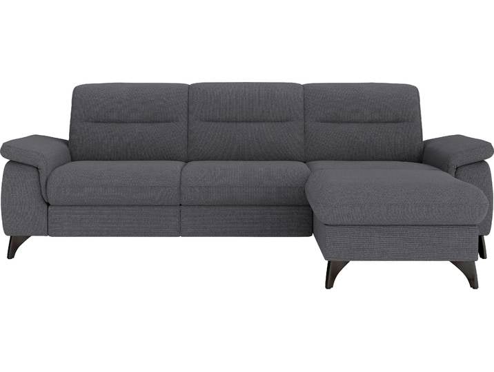 Ecksofa, Polyester, Anthrazit, 260×175 cm, Mit Kopfteilverstellung, Modern, SIT & MORE