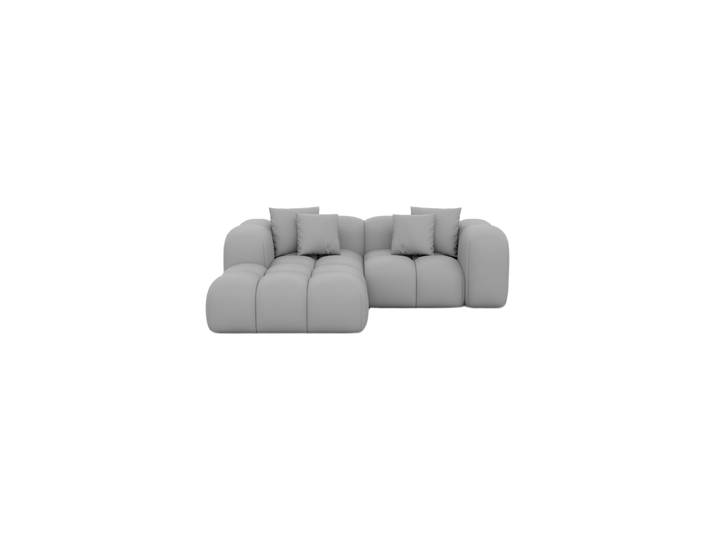 3-Sitzer Design Echtleder Ecksofa „Alba Studio“ Echtleder Light Grey BLOOMINGLOFT Collection