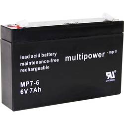 multipower PB-6-7-4,8 MP7-6 Bleiakku 6 V 7 Ah Blei-Vlies (AGM) (B x H x T) 151 x 100 x 34 mm Flachstecker 4.8 mm Wartungsfrei, Geringe Selbstentladung
