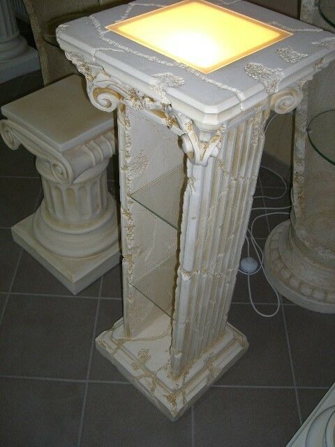 ANTIKES WOHNDESIGN beleuchtete Säule AWD-BS-031-B B:36cm H:100cm