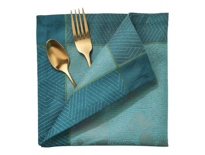 Serviette 41 x 41cm Blau/Blau