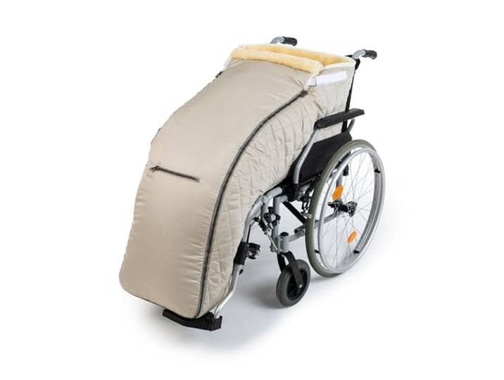 Sanofell Schlupfsack Luxus für Rollstuhl - Der Rollstuhl Fußsack ist strapazierfähig, Wind- und wasserabweisend und sorgt für Wärme und mehr Wohlbefinden unterwegs, in Farbe dunkel, Juniorgröße