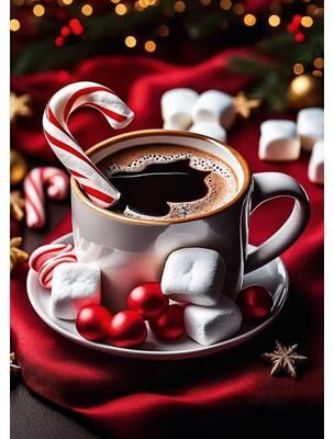 Inspired Finds Classic Santa Claus Christmas Canvas Wall Art Festive Holiday Poster Decor 7.87x11.81in candy Cane Cocoa