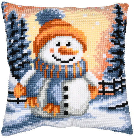Kreuzstichkissen "Schneemann"
