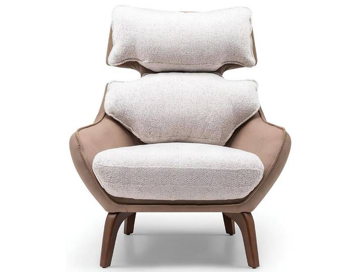 JVmoebel Sessel Beiger Stoff-Ohrensessel mit verstellbarem Mechanismus (1-St., Sessel), Made in Europa