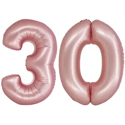 XL Folienballon roségold rosa Zahl 30