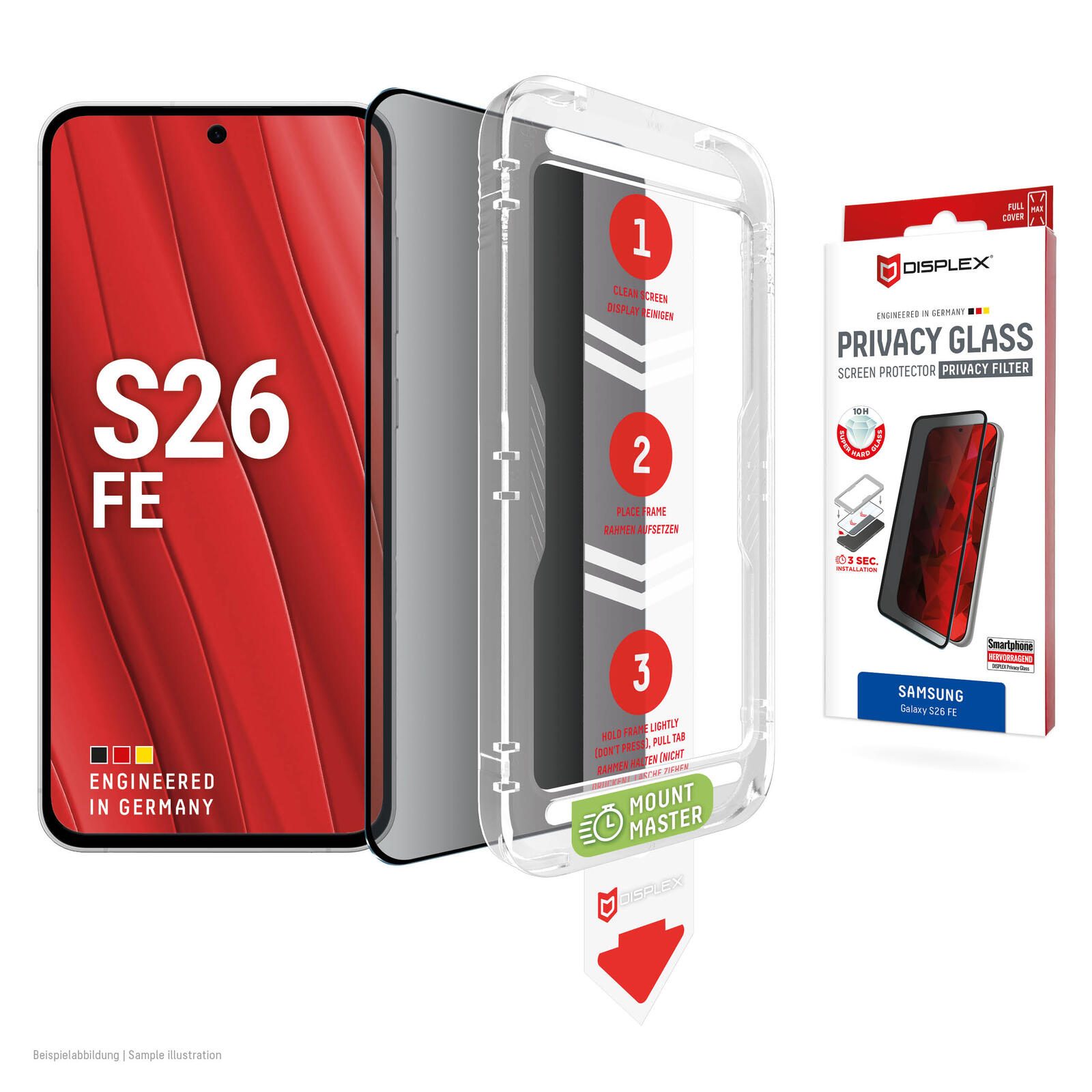 DISPLEX Privacy Panzerglas (10H) für Samsung Galaxy S26 FE 02342