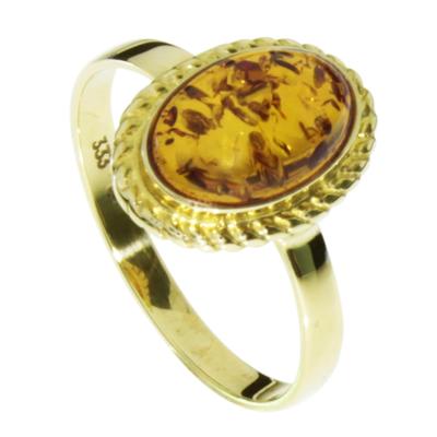 Fingerring OSTSEE-SCHMUCK "- Julie - Gold 333/000 - Bernstein" Gr. 60, gold (gold 333, goldfarben, gelb), Fingerringe, Damen, 60, Fingerring