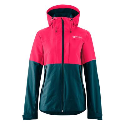 Fahrradjacke GONSO "LAVARELLA", Damen, Gr. 42, pink (neonpink), 93% Polyamid, 7% Elastan, Rundhals, Jacken Fahrradjacke, MTB-spezifischer Schnitt und Material - strapazierfähig und formstabil