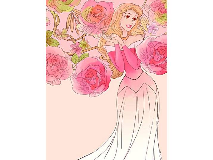 Disney Wandbild von Komar Sleeping Beauty Roses Kinderzimmer, Babyzimmer, Dekoration, Kunstdruck Größe 30x40cm (Breite x Höhe) ohne Rahmen WB052-30x40