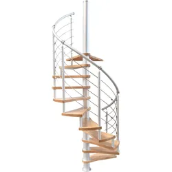 Treba Frewa Spindeltreppe ColumbiaWood Buche 140cm Durchmesser 280-322cm Geschosshöhe 14 Steigungen für Innen