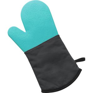 Lurch Ofenhandschuh UV ProTech frozen mint, 70249, hellblau, bis 240°C hitzebeständig, aus Baumwolle & Silikon, rutschfest