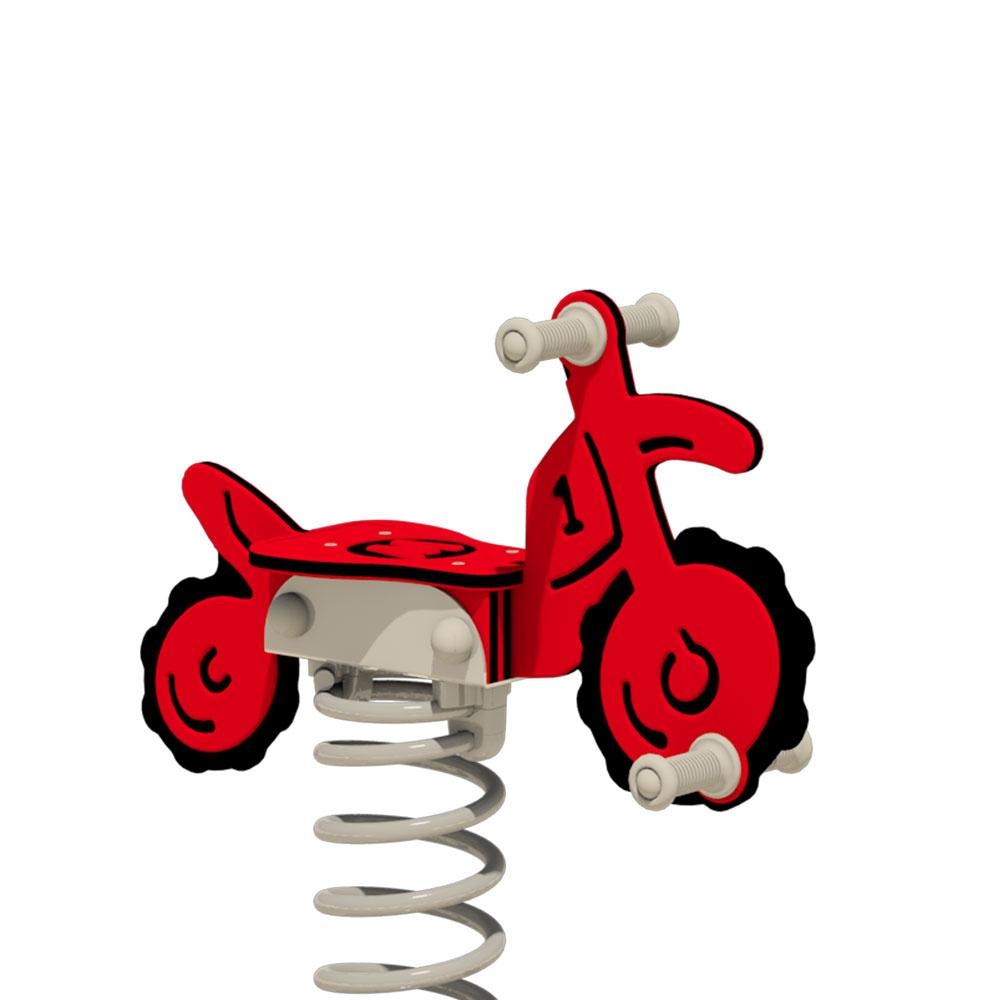 Robuste Federwippe Motorrad Trickey für den Spielplatz - Wetterfestes Spielgerät aus HDPE mit Anti-Rutsch-Trittflächen für Kinder - Wickey