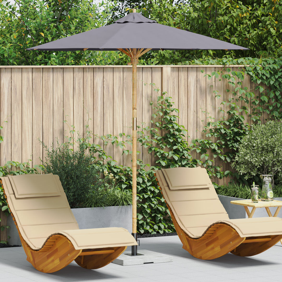 Latitude Run Market Parasol with Pulley Lift Grey 230cm H x 217cm W x 217cm D