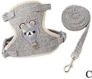 Inspire Select Adjustable Kitten Harness & Collar Set Escape Proof Pet Walking Vest For Cats & Small Breeds gray m