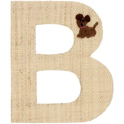 RICE Raffia Buchstaben Sticker, B, Hund