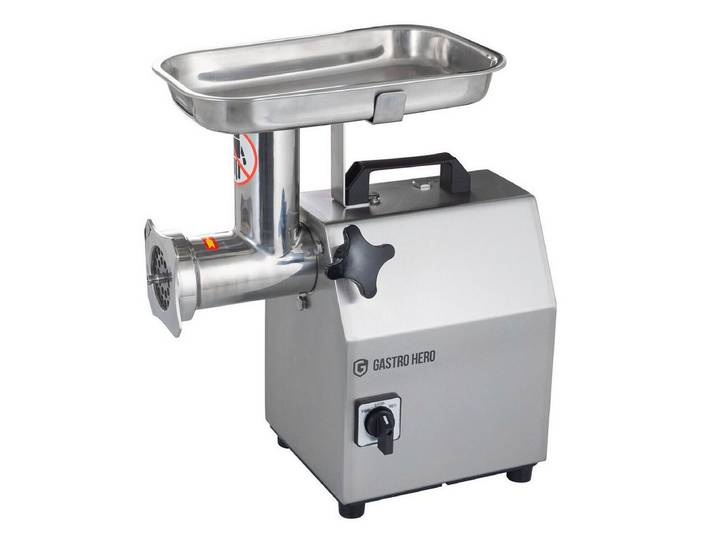 GastroHero Fleischwolf Fleischwolf Edelstahl 120 kg/h Hackfleischmaschine, 750 W, Demontierbare Einzelteile, zwei Lochscheiben (6/8 mm)