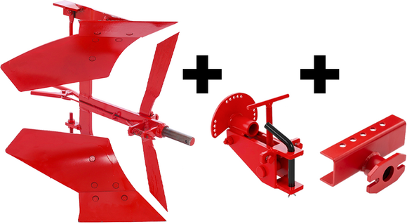 AgriEuro Premium Wendepflug V180-05 mit verstellbarem Zweibolzenanschluss und Rahmen  geeignet für Einachsschlepper mit 6 bis 10 PS