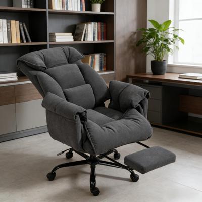 toswini Flannel High Back Reclining Office Chair with Thick Cushion and Footrest
