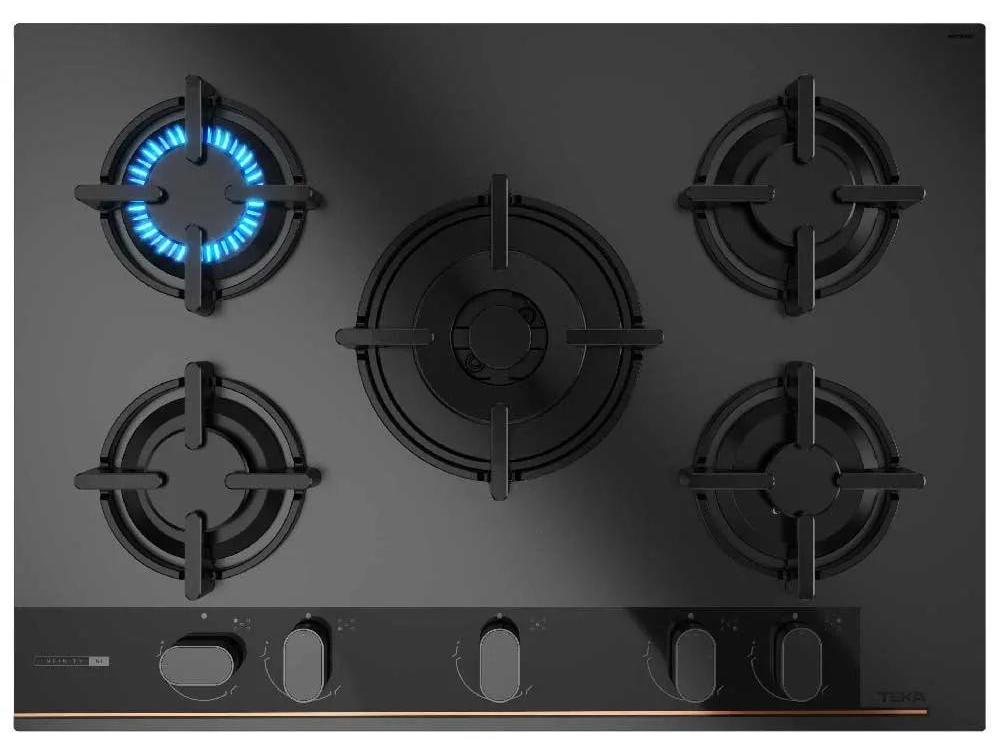 Teka GBC 75 Infinity G1, Schwarz, Integriert, 70 cm, Gaskochfeld, Glas, 5 Zone(n)