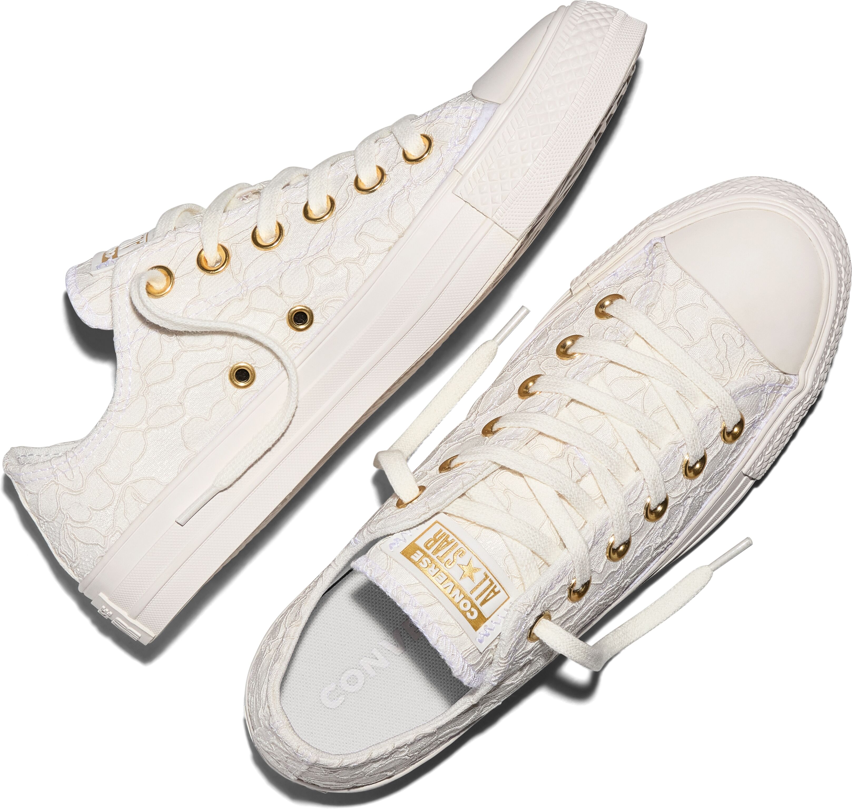 Sneaker CONVERSE "CHUCK TAYLOR ALL STAR LACE", Damen, Gr. 36,5, Synthetik, weiss (vintage weiß, vintage weiß), Textil, Schuhe Sneaker vintage weiß, vintage weiß 36,5, Synthetik