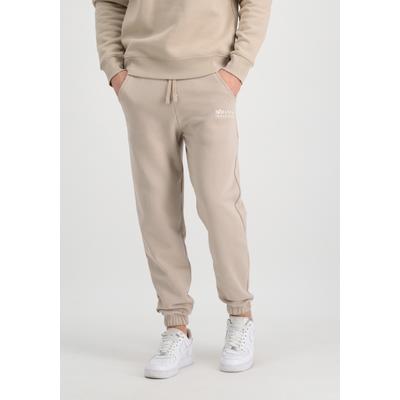 Jogginghose ALPHA INDUSTRIES "Organics EMB Regular Jogger", Herren, Gr. S, Normalgrößen, beige (organic beige), Obermaterial: 100% Baumwolle, Hosen Jogginghose