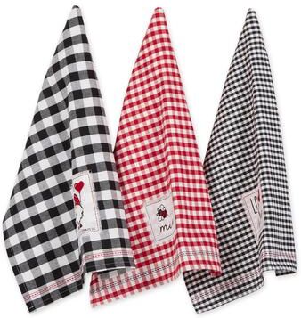 DII "Assorted Valentines Dishtowel (Set of 3) - 9.5x6.5"""