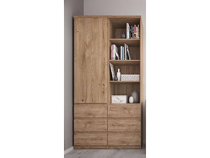 Jugendzimmer Büromöbel Set 2-teilig in Eiche Nb. 1 Regal, 1 Aktenschrank