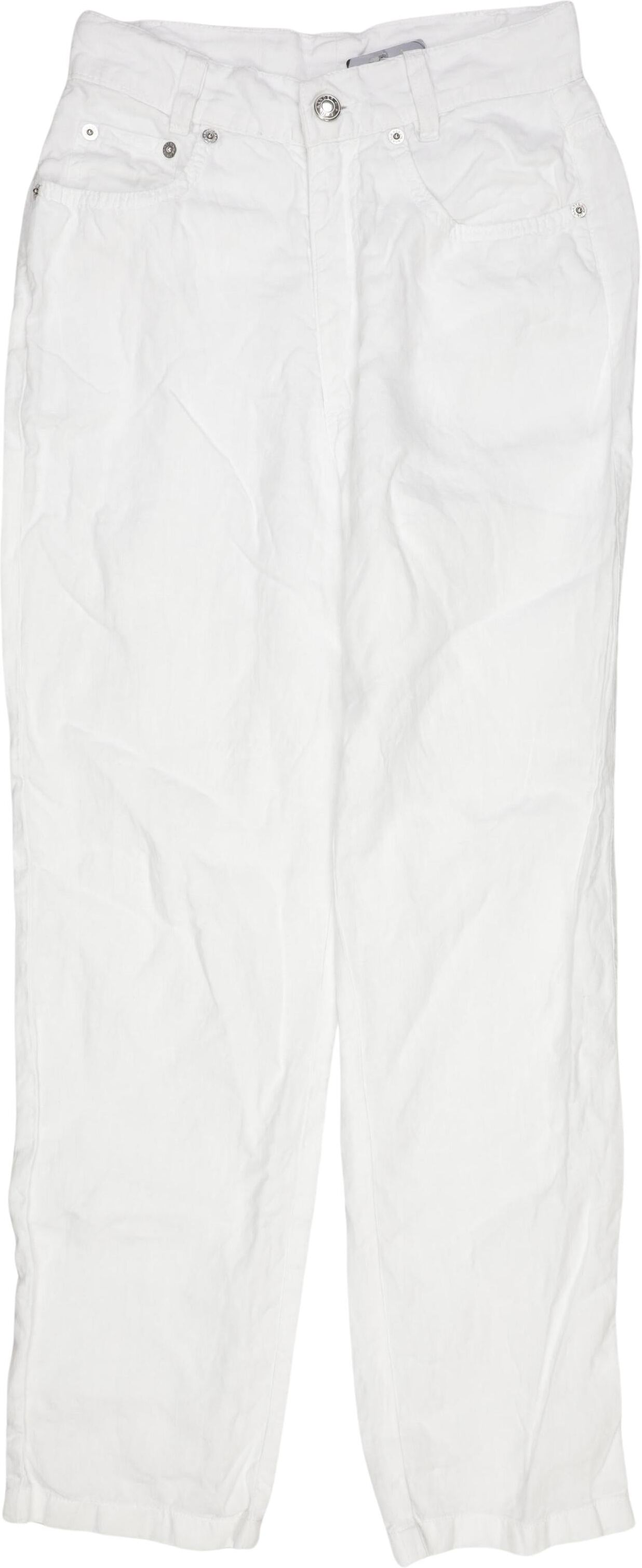 Jil Sander Damen Stoffhose, Weiß, Gr. EU 30 (IT 36), Leinen - Second Hand