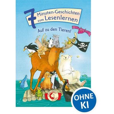 7-Minuten-Geschichten zum Lesenlernen - Auf zu den Tieren!, Gebundene Ausgabe von , Loewe, 978-3-7855-8534-4