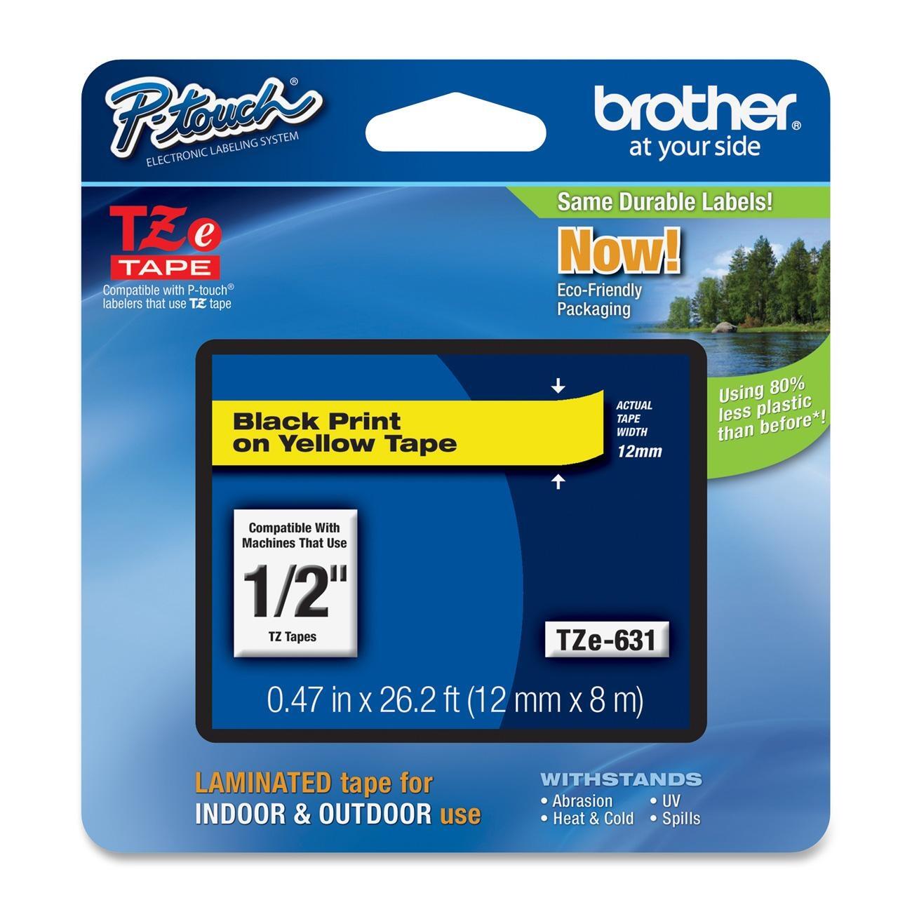 Brother Original P-Touch Farbband schwarz auf gelb (TZE-631) TZE631