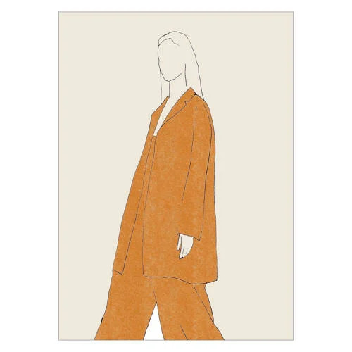 Poster en lijst van The Poster Club x Chloe Purpero Johnson - Comfy Suit - 50 x 70 cm