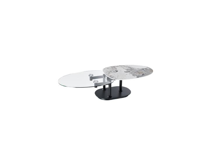 Ausziehbarer, flexibler Design Keramik Couchtisch „Oletta“ Marmor Calcatta Akante Design