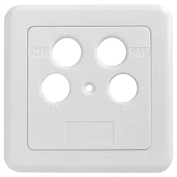 Axing SZU2-13 Antennensteckdosen-Abdeckung, 4 -Loch, zweiteilig, 75 x 75 mm, TV, R, DATA, DATA SZU00213 SZU 2-13