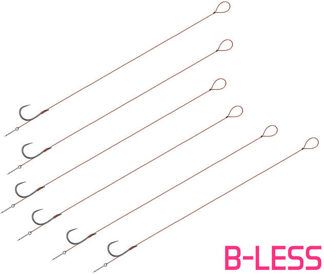 Bas de ligne Delphin FLR Sting / par 6 8cm / 0,10mm / B-LESS #12 / Sting 5mm Beige, Gray, Red 8cm / 0,10mm / B-LESS #12 / Sting 5mm