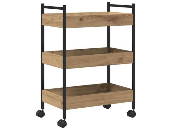 HFXHIJXQ Küchentrolley Artisan-Eiche 50x30x70 cm Holzwerkstoff Kompakter Servierwagen für Küche und Esszimmer mit praktischen Fächern zur geordneten Aufbewahrung aller Utensilien.