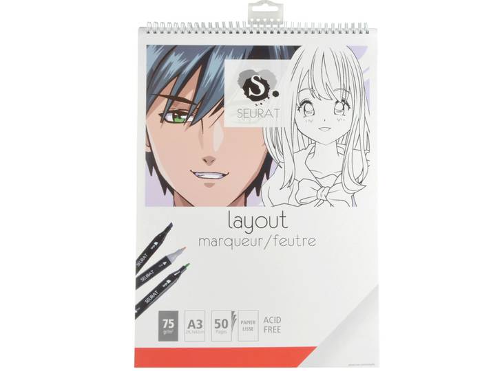 Layoutmarker-Spiralblock, 50 Seiten, A3, 75g/m2