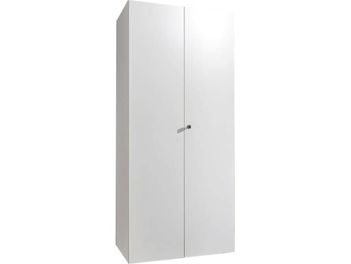 Schrank, Holzwerkstoff, Weiß, 80×40×185 cm, Mit Schloss, Modern & Klassisch, Wimex