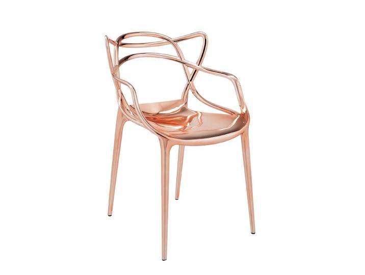 KARTELL chaise MASTERS MÉTALLISÉ PRECIOUS COLLECTION (Cuivre - Technopolymère thermoplastique recyclé à charge minérale et métallisée)