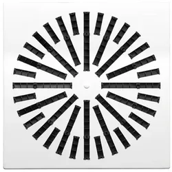 COSMO Dralldurchlass Abluft 400x400mm RAL 9010 quadratisch mit 16 feststehenden ...