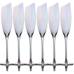 Intirilife Champagner Sekt Glas Set Regenbogen Schimmer, Weingläser, Transparent