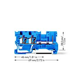 WAGO 769-251/000-006 Basisklemme 5 mm Zugfeder Belegung: N Blau 50 St.