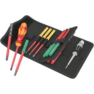 Wera Schraubendreher Kraftform Kompakt VDE 16 TIE, Elektro VDE, Schlitz, Kreuz, Torx, 16-teilig, 60900 Stück