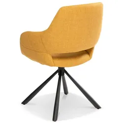 2er-Set [de]sign & more Stuhl Bellvue Stoff Orange Ocker