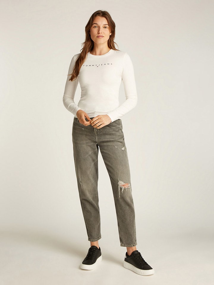 TOMMY JEANS Longsleeve in Creme - XS
