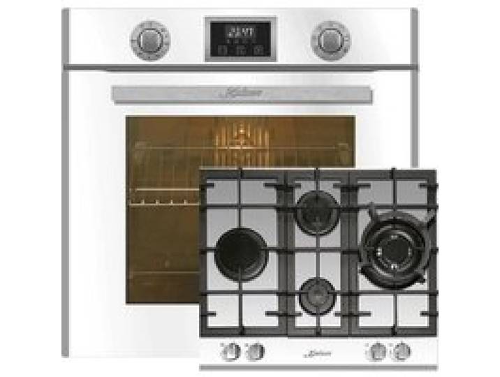 Kaiser Four Set EH 6326 W+KCG 6394 w Four électrique Autonome 79L Autonettoyant tournebroche+plaque de cuisson gaz Cuisinière e