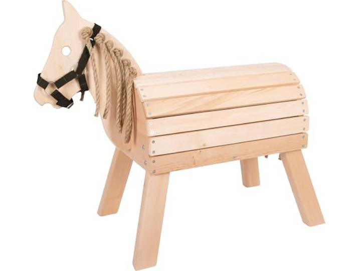 small foot Holzpferd kompakt, Reitpferd mit Halfter für Kinder, für Drinnen und Draußen geeignet, ab 3 Jahren,12313