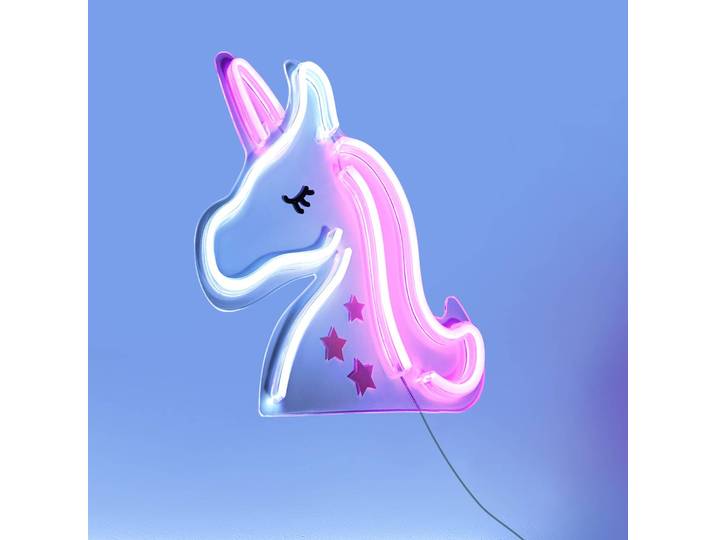 JUST LIGHT. GmbH LED-Wandleuchte Neon Unicorn, USB Unicorn, für Wohn- / Esszimmer, Kunststoff, Modern