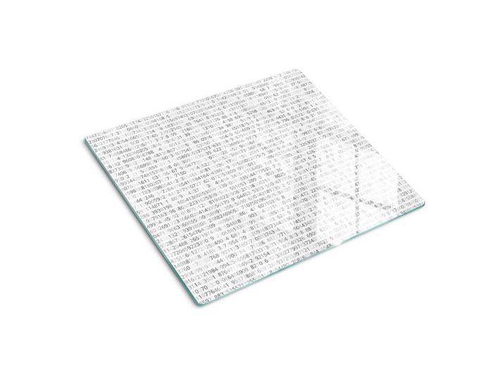 Tulup Glasplatte 60x52 cm Binärcode, Grau, Glas, 60x0.4x52 cm, Küchen, Küchenelektrogeräte, Herde, Herdabdeckplatten