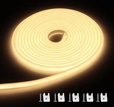 Uplifted Finds Waterproof Under Cabinet LED Light Kitchen COB Strip Lamp With Button Switch eu 8m warm White